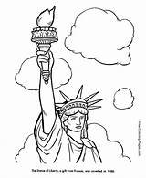 Liberty Statue Coloring Pages Printable Outline Kids Sheet Symbols Monuments States Clipart American National Cliparts Book Drawing July 4th Patriotic sketch template