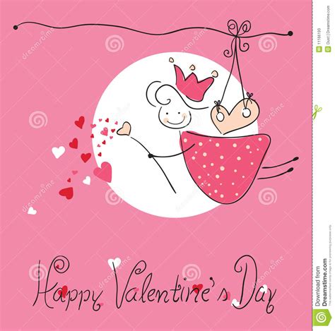 Happy Valentine`s Day Greeting Card Stock Vector