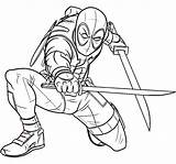 Deadpool Coloring Pages Color Print sketch template