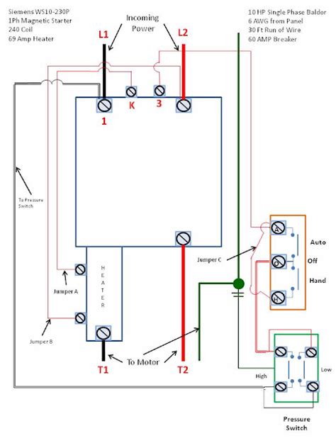 single phase motor starter wiring diagram elec eng world
