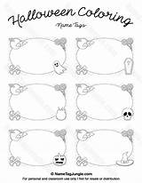 Halloween Name Coloring Tags Printable Template Tag Place Nametagjungle Templates Description Craft sketch template