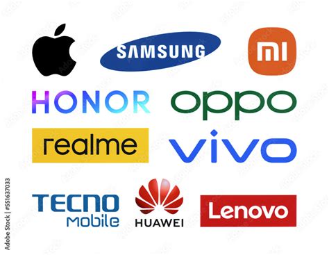 logos set   worlds top mobile phones brands stock photo adobe stock