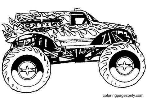 monster truck printable coloring page  printable coloring pages