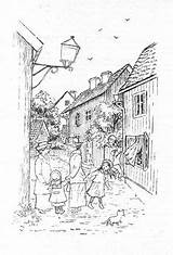 Illustration Ilon Wikland Drawing Lindgren Astrid Beautiful Hobbie Holly Postcards Coloring Illustrations Posters Drawings Children Pages Book Vintage sketch template