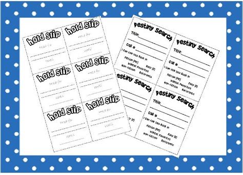 book bug search  hold slips