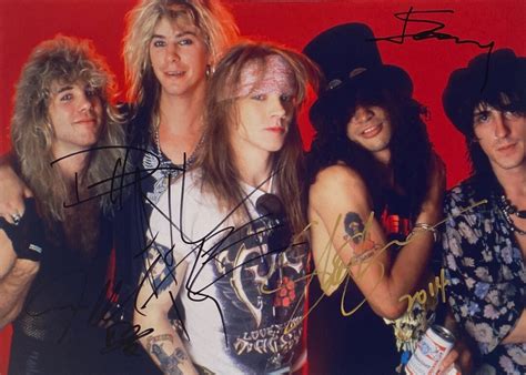 autograph signed guns  roses axl rose photo  etsy
