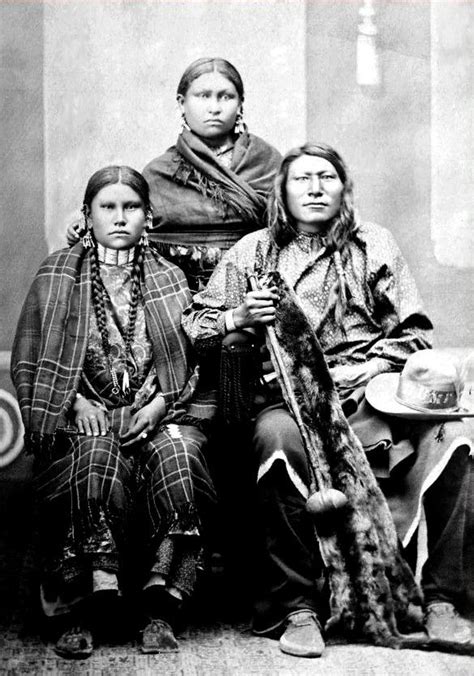 Sioux Miniconjou Man Identified As Hump And Two Of His Wives Photo
