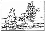 Quijote Colorear Cervantes Sancho Panza Postal1 Centenario Postales Idioma sketch template