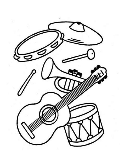 musical instruments coloring pages  printable musical instruments