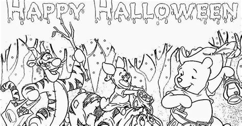winnie  pooh happy halloween coloring pages