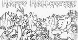 Halloween Pooh Winnie Coloring Pages Happy sketch template