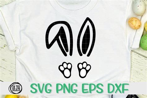 bunny ears feet svg png eps dxf