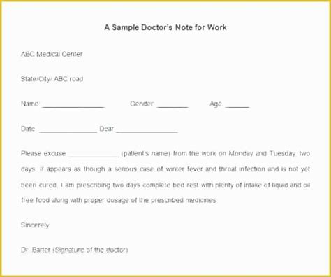 printable doctors notes templates    fake doctors note