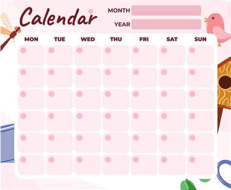 printable full page blank calendar template printable templates