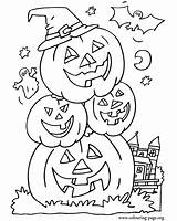 Halloween Coloring Pages Pumpkins Bat Ghost Pumpkin Printable Print Color Kids Colouring Printables Bats Happy Fun Clipart Sheets Colour Scary sketch template