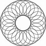 Overlapping Circular Rosette Tangent sketch template
