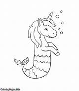 Unicorn Coloring Mermaid Pages Kids Sheets Rainbow Coloringpages Site Fish Dolphin Print Choose Board Posters Tutorial Name Buy sketch template