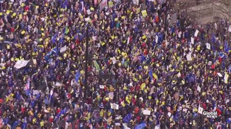 anti brexit march takes  london  protesters demand  referendum national globalnewsca