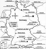 Germany Map Cities Major Bodies Countries Kids Water Europe Swing Nazi Drawing Nearby Hamburg Main During Where 1930s Label Getdrawings sketch template