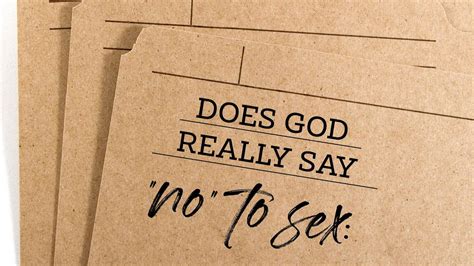 does god really say “no” to sex youtube
