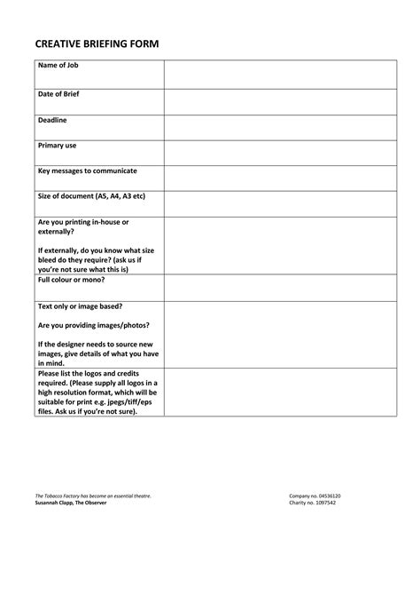 job briefing form