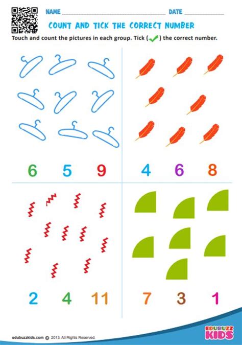 printable math worksheets  teach counting   kids