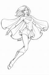 Supergirl Coloring Pages Kids sketch template