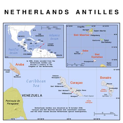 detailed political map  netherlands antilles netherlands antilles detailed political map