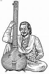 Tansen Musicians Akbar Miyan Classical Wrytin sketch template