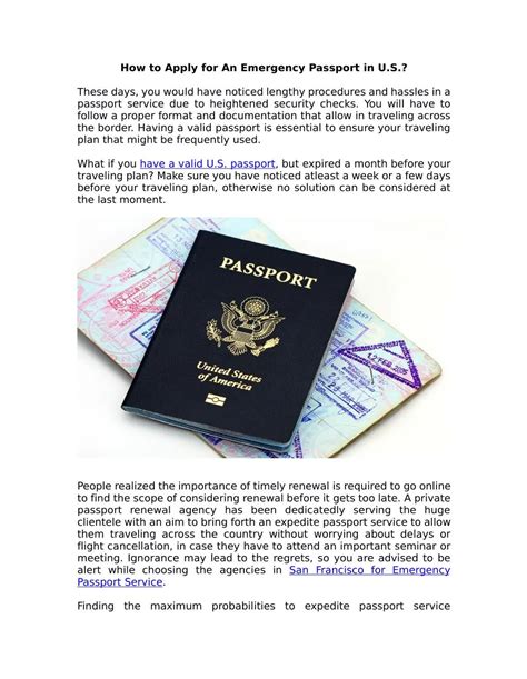 provide emergency passport services  san francisco powerpoint  id