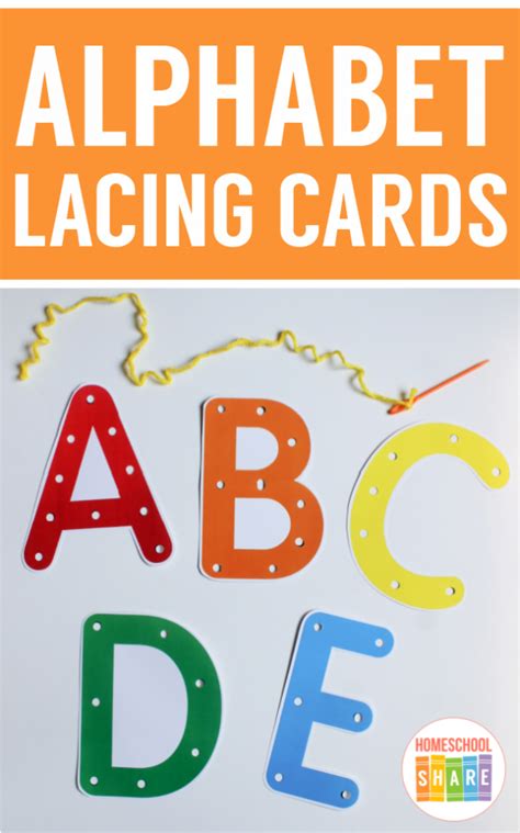 alphabet lacing cards homeschool share
