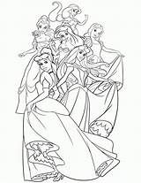 Coloring Princess Disney Pages Print sketch template