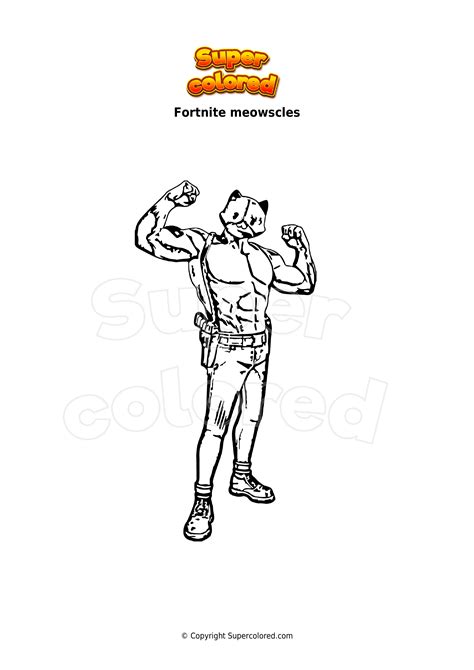 coloring page fortnite meowscles supercoloredcom