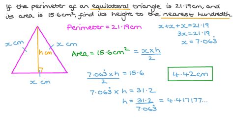 question video finding  height   equilateral triangle
