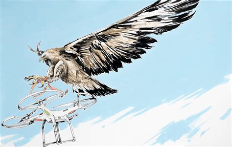 de la serie standby eagle catching drone art  vr