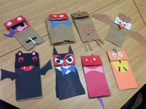 printable halloween paper bag puppets