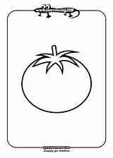 Tomato Vegetables Coloring Easy Pages Simple sketch template