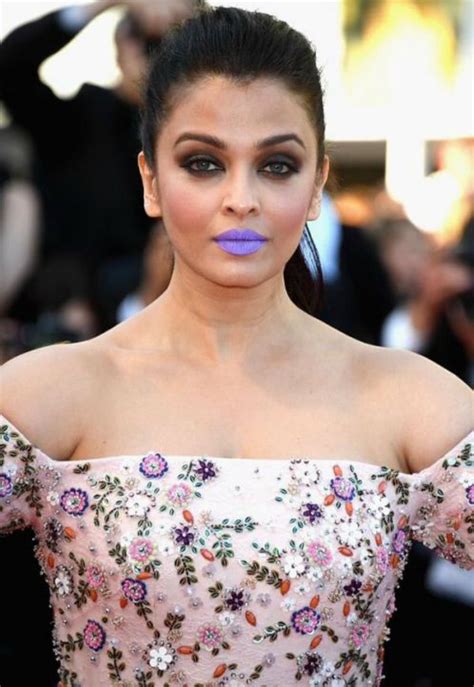 Fliqy Aishwarya Rai With Funky Purple Lipstick At Cannes 2015