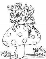 Fairies Coloring Pages Mushroom Toadstool Color Print Fairy Mushrooms Printable Kawaii Fantasy sketch template