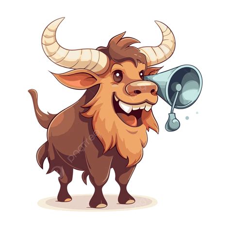 bull horn clipart cute cartoon bull drinking   water horn vector