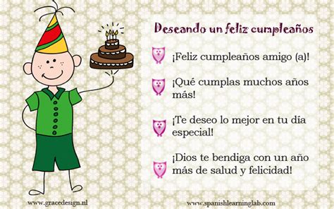 phrases  wishing happy birthday  spanish spanishlearninglab