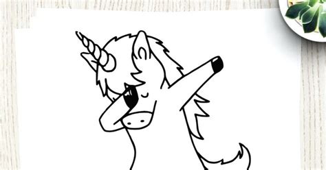 dabbing unicorn coloring pages  printable paint colour  number