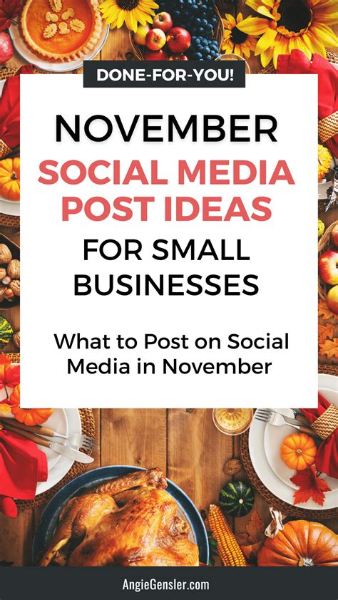 november social media post ideas done for you content angie gensler