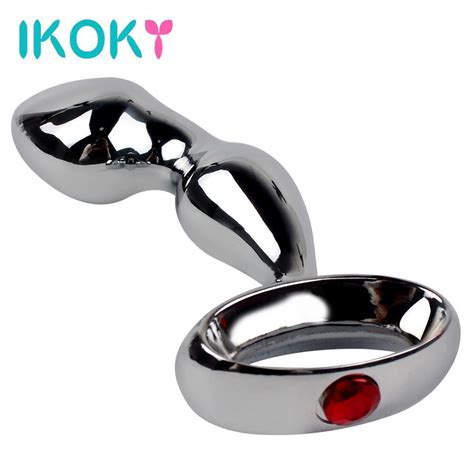 ikoky metal anal plug prostate massager butt plug sex toys for woman
