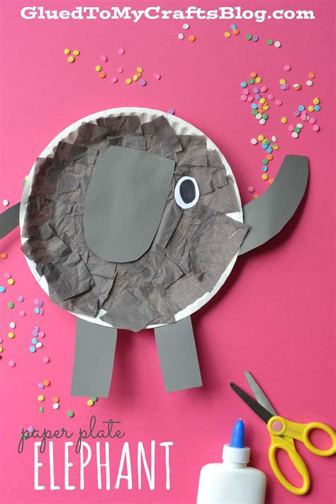 paper plate elephant kid craft idea elephant crafts animal crafts