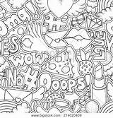 Coloring 90s 80s Cartoon Adult Book Lightbox Seamless Create Pattern sketch template