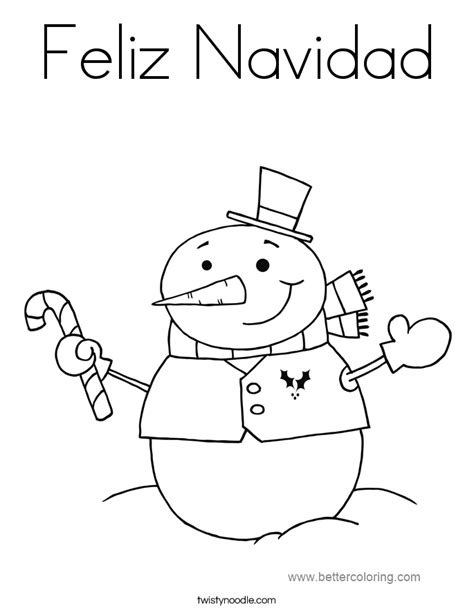 feliz navidad snowman coloring pages  printable coloring pages