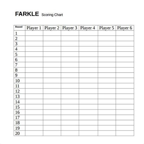 farkle score sheet template  games pinterest scores template