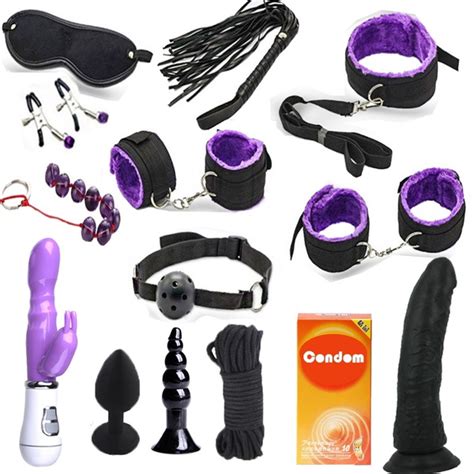 Women Vibrator Bondage Restraints Kit Set Adult Sex Games For Anal Plug