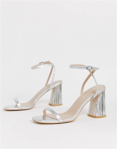 glamorous sandalen mit statement absatz  silber asos sandalen mit absatz blockabsatz
